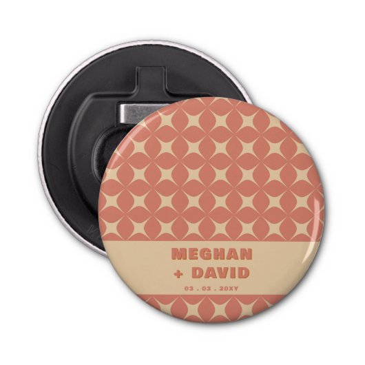 Décapsuleur Rétro Super les années 70 Motif Boho Terracotta Ma (Devant)