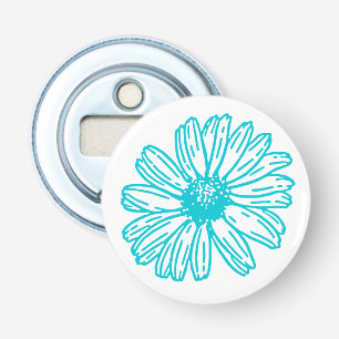 Décapsuleur Robin Egg Blue Daisy Print, Hippie Flowers Motif