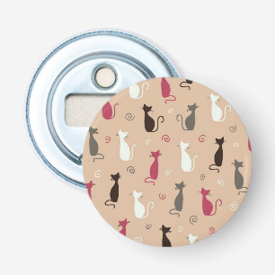 Décapsuleur rose de motif de chats
