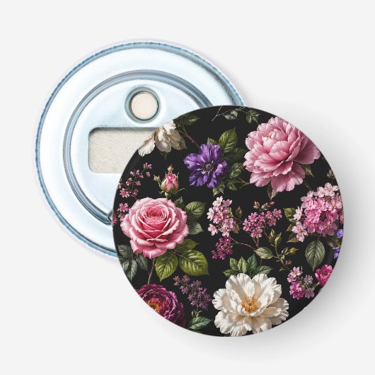Décapsuleur Rose en velours noir  (Devant)