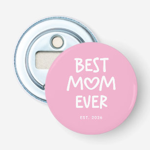 Décapsuleur Rose et Blanc Fantaisiste Meilleure Maman Est.