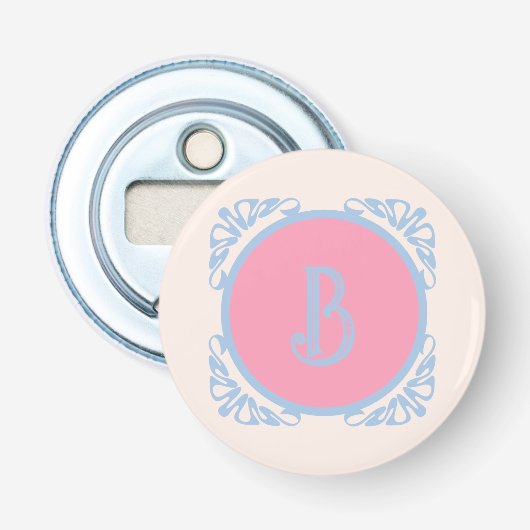 Décapsuleur Rose et bleu personnalisés (Devant)