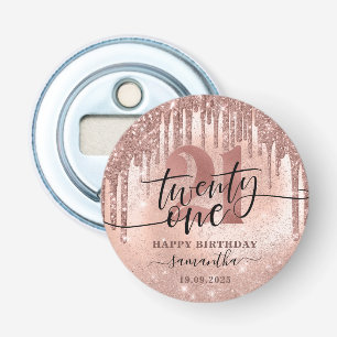 Décapsuleur Rose Gold Faux Parties scintillant & Foil 21e anni