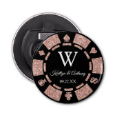 Décapsuleur Rose Gold Poker Chip Casino Mariage Party Favorise (Devant)