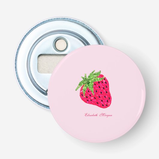 Décapsuleur Rose Pailleté Fraise Froid (Devant)