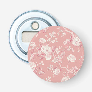 Décapsuleur Rose toile floral motif rose vintage rose tendre
