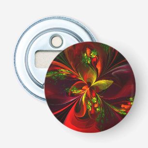 Décapsuleur Rouge vert moderne Floral Abstrait Art Motif #05