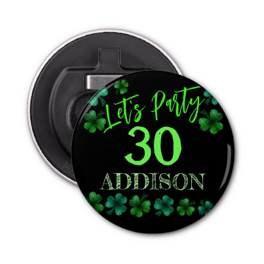Décapsuleur Saint Patrick Day Anniversaire Faisons shamrock (Devant)