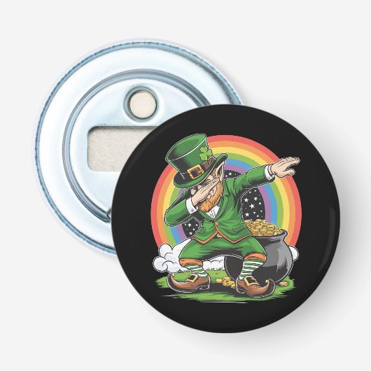 Décapsuleur Saint-Patrick Farfouillant Leprechaun Danse Dab  (Devant)