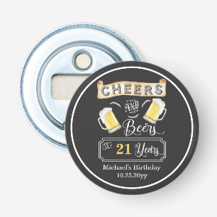 Décapsuleur Salutations et bières à 21 ans Anniversaire
