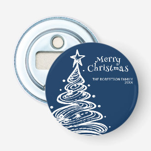 Décapsuleur Sapin de Noël Bleu Marine Fête