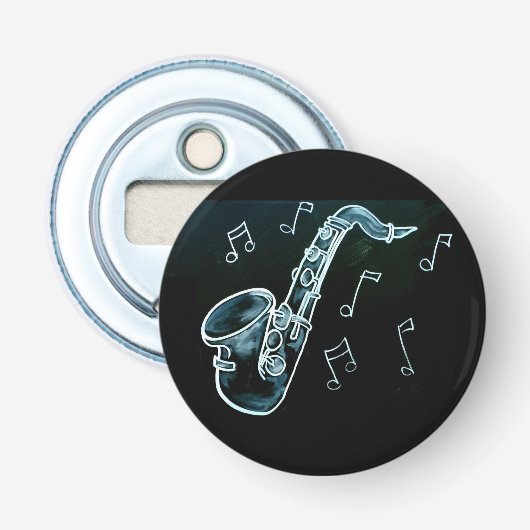 Décapsuleur Saxophone et notes de musique (Devant)
