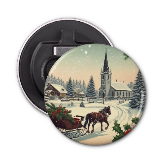 Décapsuleur Scène de Noël classique/Vintage (Devant)