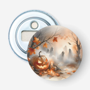 Décapsuleur Scène d'Halloween lunaire avec citrouille et fantô