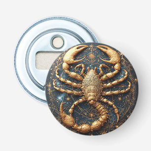Décapsuleur Scorpion au-dessus d'un mandala astral doré détail