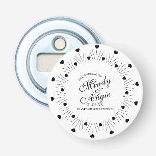 Décapsuleur Script de cadre de coeurs gribouillés pour mariage