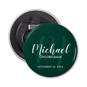 Décapsuleur Script moderne Groomsmen personnalisé Monogramme&N