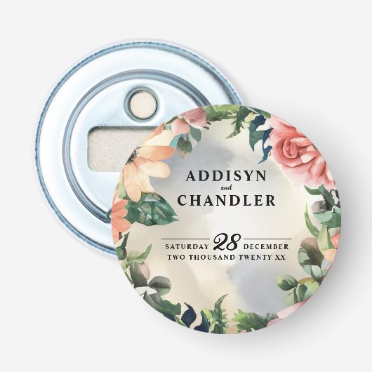 Décapsuleur Serene Garden Wreath : Pastel Floral Elegance (Devant)