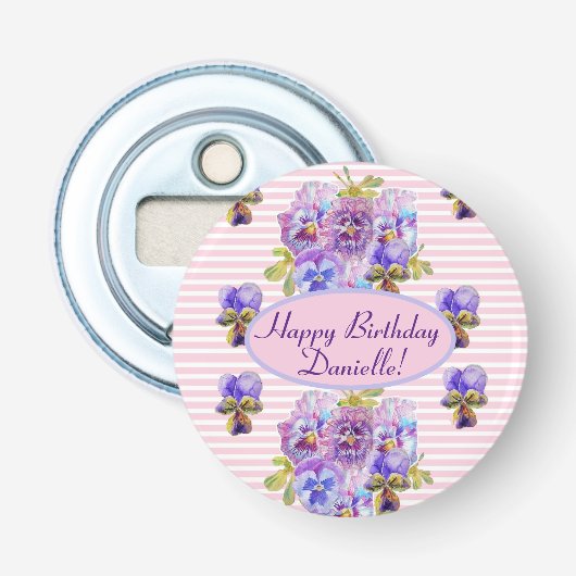Décapsuleur Shabby Rose Rose Floral Tea Party violet (Devant)