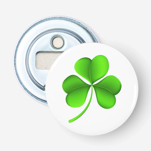 Décapsuleur Shamrock sur bocal blanc (Devant)