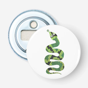 Décapsuleur Silhouette d'impression en noir et vert serpent