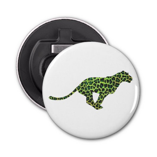Décapsuleur Silhouette Leopard noir et vert (Devant)