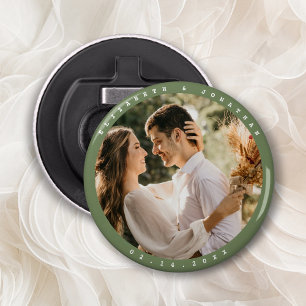 Décapsuleur Simple Elegant Sage Green Photo Mariage Faveur