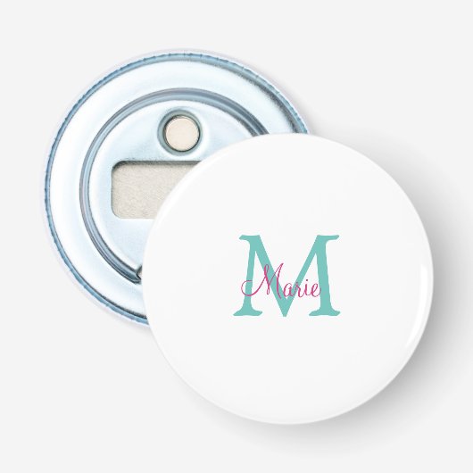 Décapsuleur simple minimal ajouter nom monogramme vert rose bl (Devant)