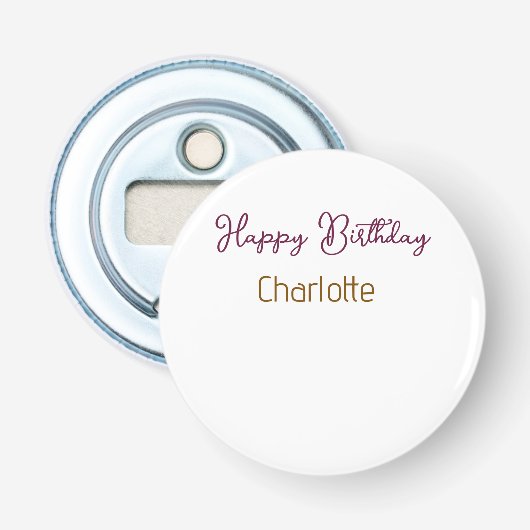 Décapsuleur SIMPLE MINIMAL.CUTIE AJOUTEZ LE NOM DE BÉBÉ joyeux (Devant)