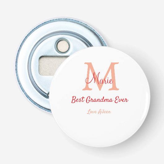 Décapsuleur simple minimum meilleur grand-mère jamais rouge mo (Devant)