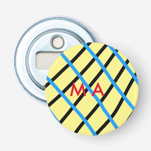 Décapsuleur Simple monogramme ajouter votre nom lettre man min (Devant)