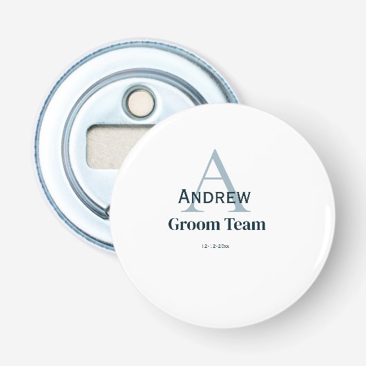 Décapsuleur simple monogramme personnalisé groomsmen (Devant)