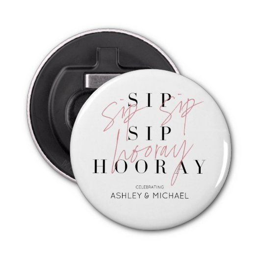 Décapsuleur Sip Sip Hooray Black White Pink (Devant)