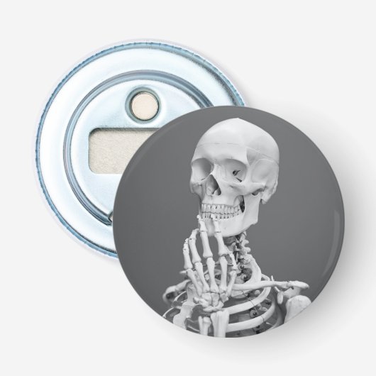 Décapsuleur Skeleton Skeleton Halloween gris noir et blanc (Devant)