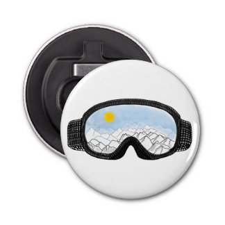 Décapsuleur Ski Goggles Mountain View Illustration