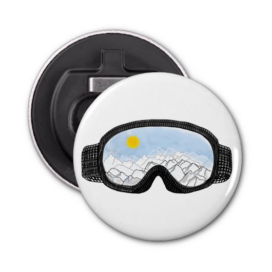 Décapsuleur Ski Goggles Mountain View Illustration (Devant)