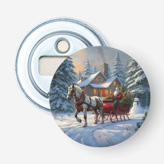 Décapsuleur Sleigh Père Noël à cheval de Noël (Devant)
