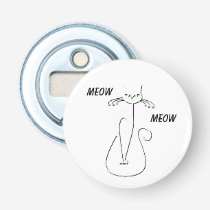 Décapsuleur Slinky Black Cat Meow Meow Texte Personnalisé Yeux