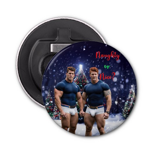 Décapsuleur SlipperyJoe's décoré enneigé de Noël tre (Devant)