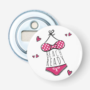 Décapsuleur Slogan de plage en bikini rose