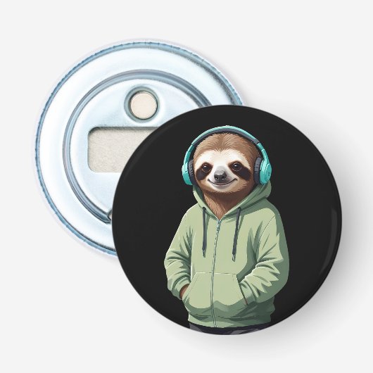Décapsuleur Sloth Portant Sweat - shirt à capuche drôle Cool a (Devant)