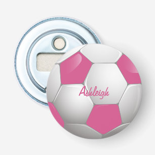 Décapsuleur Soccer Ball Pink and White