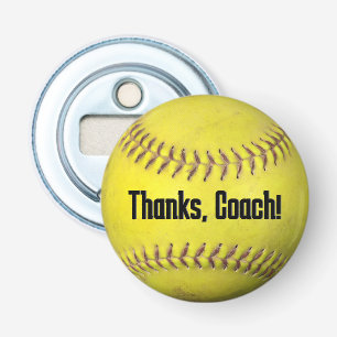 Décapsuleur Softball jaune pour entraîneur