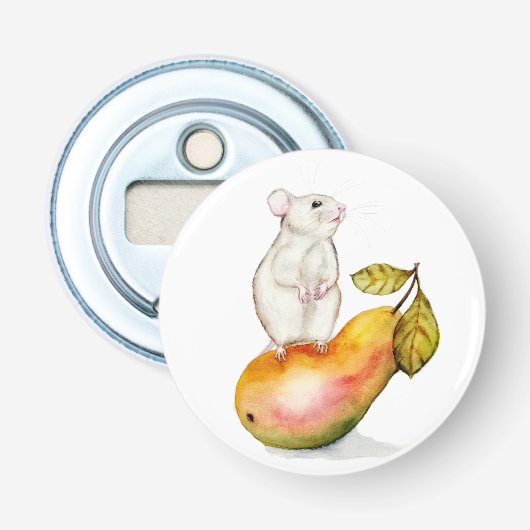 Décapsuleur Souris charmante sur une poire (Devant)