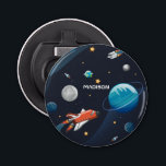 Décapsuleur Space Galaxy Travel Shuttle Custom<br><div class="desc">Joli ouvre-bouteille de motif de l'espace extra-atmosphérique vous pouvez ajouter un nom pour le rendre personnel. Consultez les autres articles de cette collection ci-dessous comme les étiquettes de bagage pour correspondre à cet ouvre-bouteille. Ajoutez un nom en cliquant sur le lien "Personnaliser" ci-dessus</div>