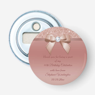 Décapsuleur Sparkles & Glamor, Rose Gold Birthday Favoriser