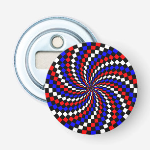 Décapsuleur Spirale rouge blanc de Checker bleu par Kenneth Yo
