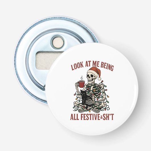 Décapsuleur Squelette de Santa avec la fête du chat Snark (Devant)