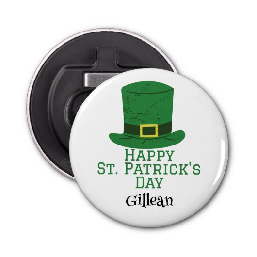 Décapsuleur St. Patrick's Day casquette vert irlandais Shamroc (Devant)