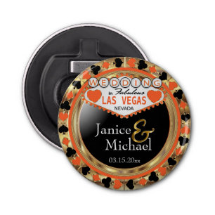 Décapsuleur Style mariage Las Vegas - Orange